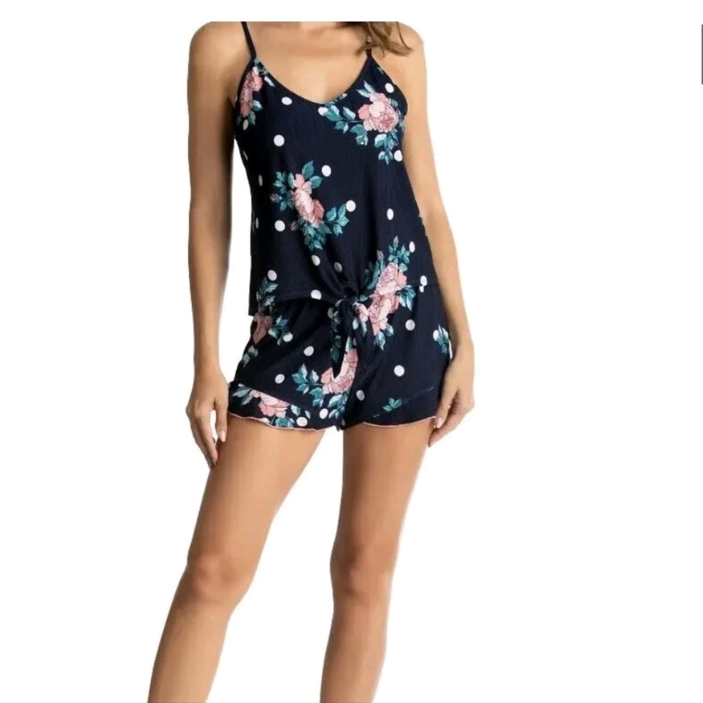 Blue Peach Floral Cami Set 2xl Secert Treasure Two Piece Tet 20W-22W tank shorts